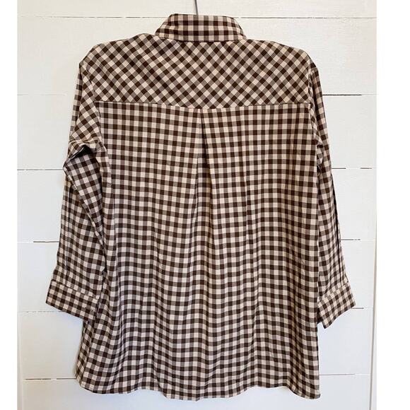Cider Brown Check Home Button Up Long Sleeve Top SZ S NWT - Picture 5 of 10